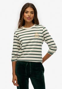 Топ Superdry & Co COUNTRY CLUB LONG SLEEVE STRIPE, White Stripe/White