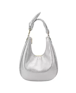 Средняя сумка через плечо Lilie Crinkle с эффектом креш Melie Bianco, серебряный