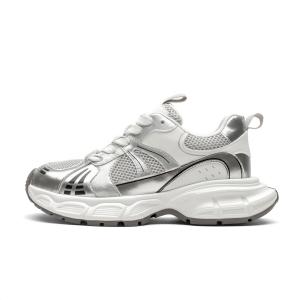 Кроссовки TOOMANYSHOES Chunky Sneakers Women's Low-top, серебряный