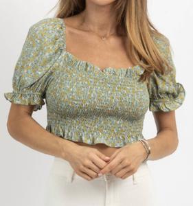 Нежная цветочная блуза цвета шалфея DRESS FORUM, цвет sage