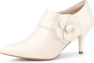 Женские ботильоны Allegra K с острым носком и каблуком-стилетто, Cream