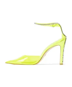 Туфли-Лодочки с неоново-желтой хрустальной цепочкой Stuart Weitzman, желтый