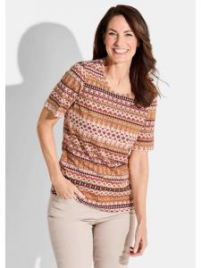 Рубашка цвета кэмел / терракота / бордо / с узором GOLDNER