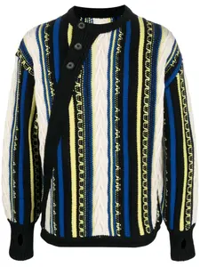 Полосатый джемпер Frema с воротником на пуговицах Ader Error, черный