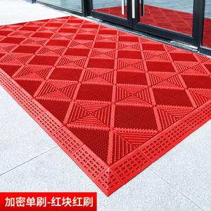 Budis Ковер 105х105 см из ПВХ, не скользящий, для входа, коммерческий, красный