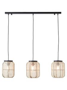 Подвесной светильник Tannah, 3 лампы, 123x100x22 см, черный/натуральный Brilliant