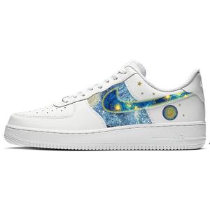 Кроссовки для скейтбординга Air Force 1 женские, низкие, белый/синий Nike