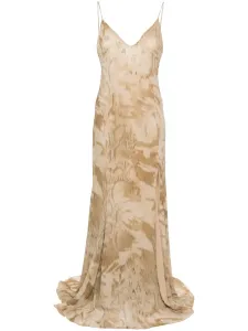 Креповое платье макси BLUMARINE, нейтральный