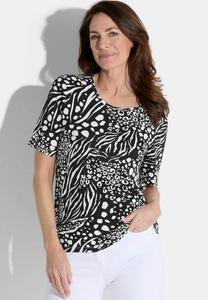 Футболка GOLDNER Print T-shirt, Black/White Patterned/Black