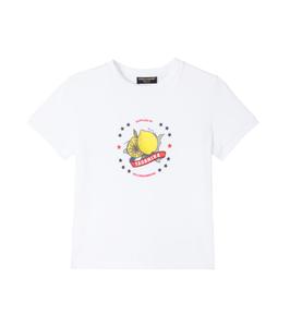 Футболка из хлопкового джерси с принтом Taormina Dolce&Gabbana Kids, Optical White