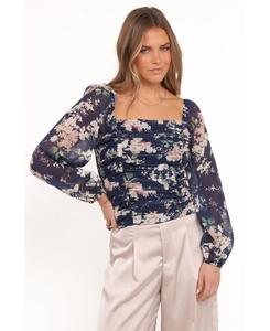 Женская футболка с длинными рукавами Maia Petal and Pup, Navy floral