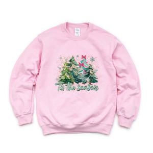 Толстовка Tis The Season Painted Trees - Women's Graphic Sweatshirt Simply Sage Market, светло-розовый