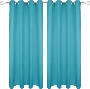 Штора на люверсах 140x245 см (ширина x длина) бирюзового цвета, непрозрачная штора, штора на люверсах во многих вариациях Bestgoodies