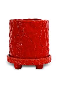 Цветочный горшок Muddy с блюдцем 18 см S, x Эмма Виделл Byon, красный