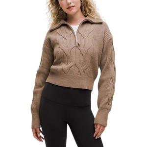 Lululemon Кабельный оверсайз полу-зип свитер женский