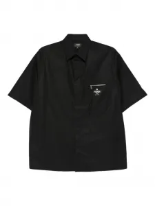 Рубашка с карманом на молнии Fendi, черный