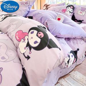 Disney Комплект постельного белья из 4 предметов (пододеяльник 200х230 см, 2 наволочки), детский, хлопок, принт Love Letter Kuromi