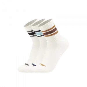 LINING Спортивные носки Sports Life Collection Unisex 3 пары белые с черными полосками/белые с синими полосками/белые с коричневыми полосками