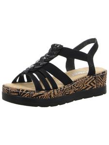 Rieker Сандалии на танкетке черного цвета