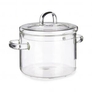 Кастрюля с крышкой, прозрачное боросиликатное стекло (13,5 х 13,8 х 19 см) Vivalto