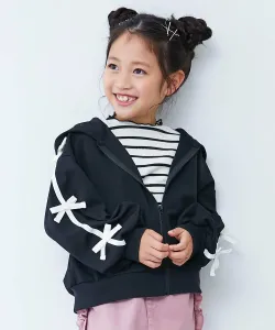 Толстовка с капюшоном на молнии, украшенная лентами и боковыми полосами, модель 25AW Devirock, цвет Black