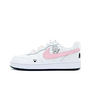 Nike Court Borough Sweet Kitten устойчивые к истиранию низкие кроссовки для скейтбординга Pink Kids'
