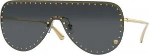 Солнцезащитные очки Versace VE2230B - (100287) Золотистый/Темно-серый - 45 мм, Gold