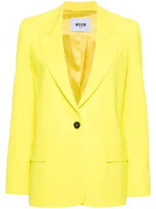 Однобортный пиджак с заостренными лацканами MSGM, желтый