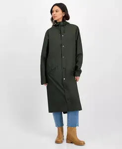 Женский водонепроницаемый макси-плащ на кнопках спереди Rains, зеленый