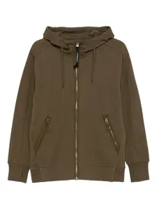 Толстовка с капюшоном на молнии спереди C.P. Company, зеленый