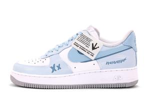 Nike Кроссовки Air Force 1 Coverage, устойчивые к истиранию, низкие, для скейтбординга, унисекс, синие, белые