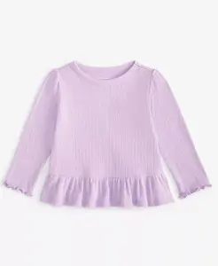 Детская футболка с длинным рукавом Pointelle для девочек First Impressions, фиолетовый