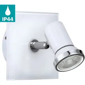 Настенный точечный светильник EGLO «TAMARA», 1 лампочка, лампа GU10 | Лампы можно менять, цвет chromfarben/weiß