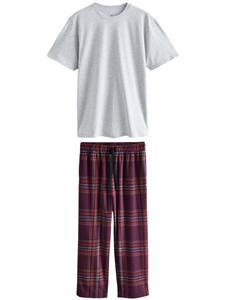 Длинная пижама Next, серый/темно-красный