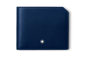 MONTBLANC Кожаный бумажник мужской полуночно-синий