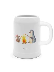 Пивная кружка пингвин костер без слов в белом цвете Mr. & Mrs. Panda
