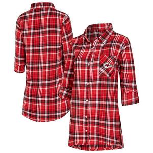 Женская ночная рубашка Kansas City Chiefs Laney Plaid Tri-Blend Unbranded