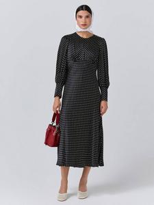 Платье Fiona из сатина в горошек Ghost, Black Spot