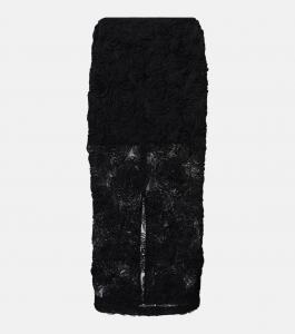 Юбка-карандаш с цветочным принтом Rotate, черный