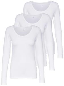 Рубашка с длинным рукавом ONLY 3er Set Basic, цвет weiß/weiß/weiß