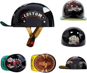 Полушлем мотоциклетный YEATLM Y08, черный / мятный