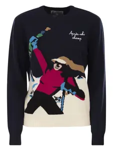 Джемпер New Queen с узором Mc2 Saint Barth, синий