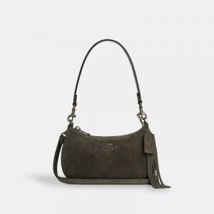 Мини-сумка Teri через плечо Coach Outlet, зеленый