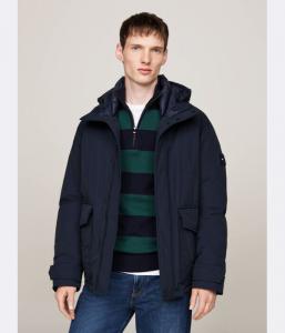Пуховик мужской Tommy Hilfiger с капюшоном, синий