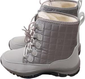 Женские зимние ботинки водонепроницаемые и теплые с меховой подкладкой, зимние походные ботинки для улицы, противоскользящие, удобные для прогулок и работы, хлопковые, холодостойкие спортивные обувь Generic, Grey