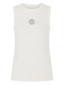 Топ в рубчик с люверсами Rabanne, белый