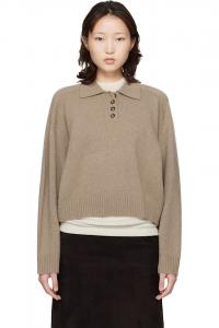 Loulou De Saison Свитер-Поло из кашемира цвета тауп