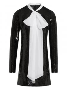 Платье Giambattista Valli с пайетками и завязкой на шее, черный