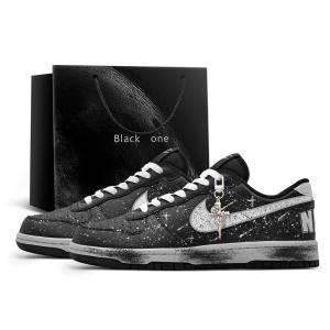 Nike Кроссовки для скейтбординга Big Starry Sky Wander, с амортизацией под сумку для покупок, износостойкие, низкие, унисекс, черный, белый, серый