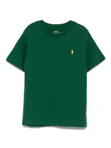 Футболка с вышитым пони-поло POLO RALPH LAUREN KIDS, зеленый